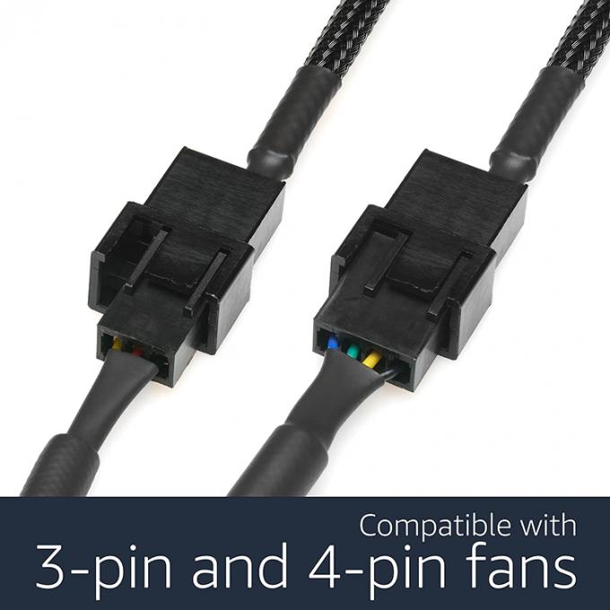 Geflechtetes USB-zu-3-Pin-4-Pin-Molex-Frau PWM 5V-Lüfter-Stromversorgung Adapter-Anschlusskabel für Computer-Kühler 1