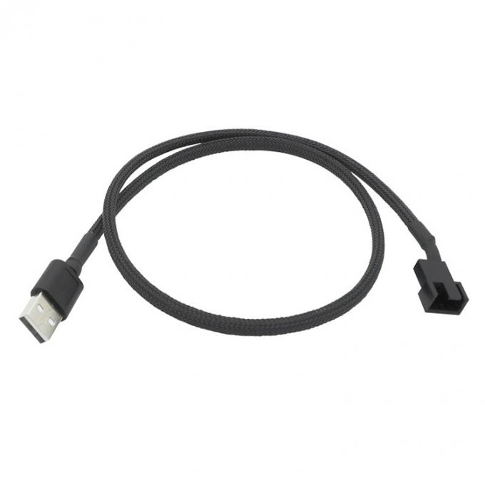 Geflechtetes USB-zu-3-Pin-4-Pin-Molex-Frau PWM 5V-Lüfter-Stromversorgung Adapter-Anschlusskabel für Computer-Kühler 4