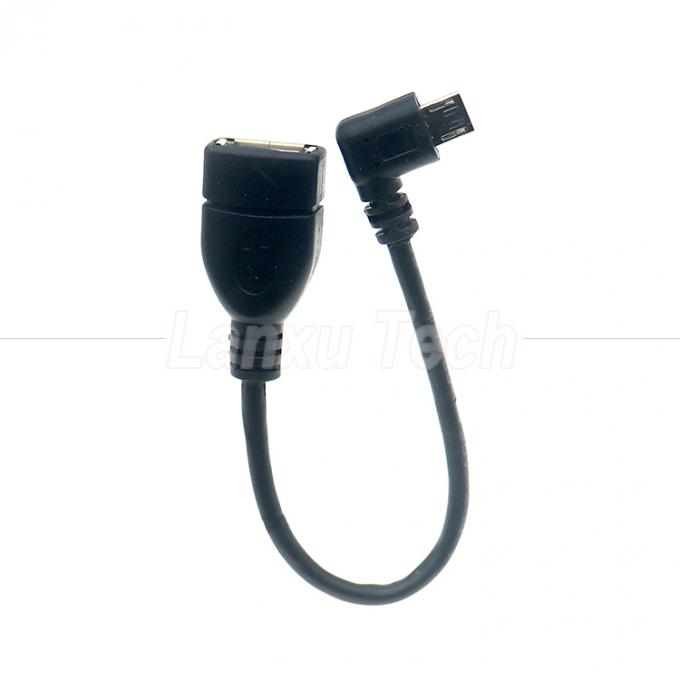 Tragbare kurze 90 Grad rechten Winkel Micro V8 bis USB weibliche Steckdose OTG Adapterkabel für Telefon Laptop 0