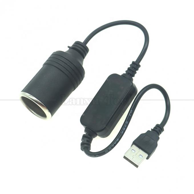 Hochwertiges 12W 5V USB zu 12V Wandler Zigarettenstecker Leuchter Steckdose Kabel Adapter mit Led Spannungsmodul 1
