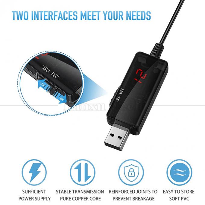 1m Drok 5V USB zum Boost 9V 12V Step Up Multi Output DC Converter Kabel für Routermodem 4