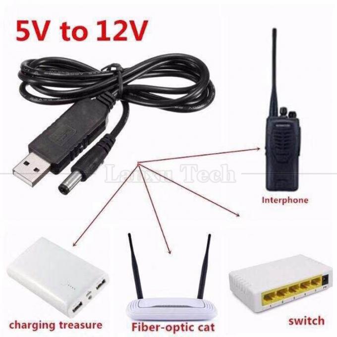 Booster Set Up Ladegerät 5.5x2.1 mm DC 5v bis 12v USB-Wandler Stromadapterkabel für LED-Streifen-WLAN-Router 8