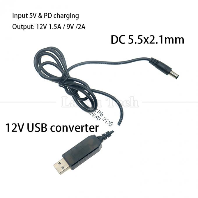 QC3.0 QC2.0 QC Ladevorrichtung Großleistung 12V 1.5A 9V 2A 5V bis 12V USB-Ladekabel für Router Led Strip 3