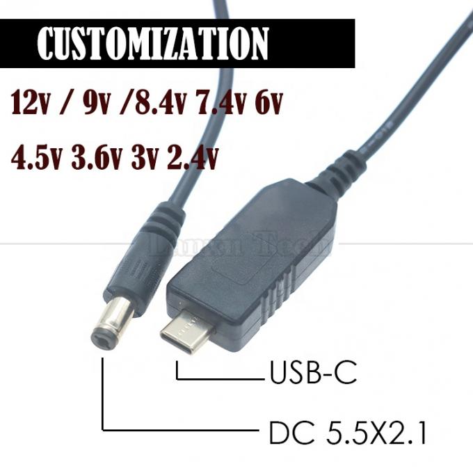 USB Typ C zu DC 5.5x2.1mm 8.4v 7.4v 6v 4.5v 3.6v 3v 2.4v 9v 12v Ausgangskabel für Wifi-Router Led Light Strip Circuit 2