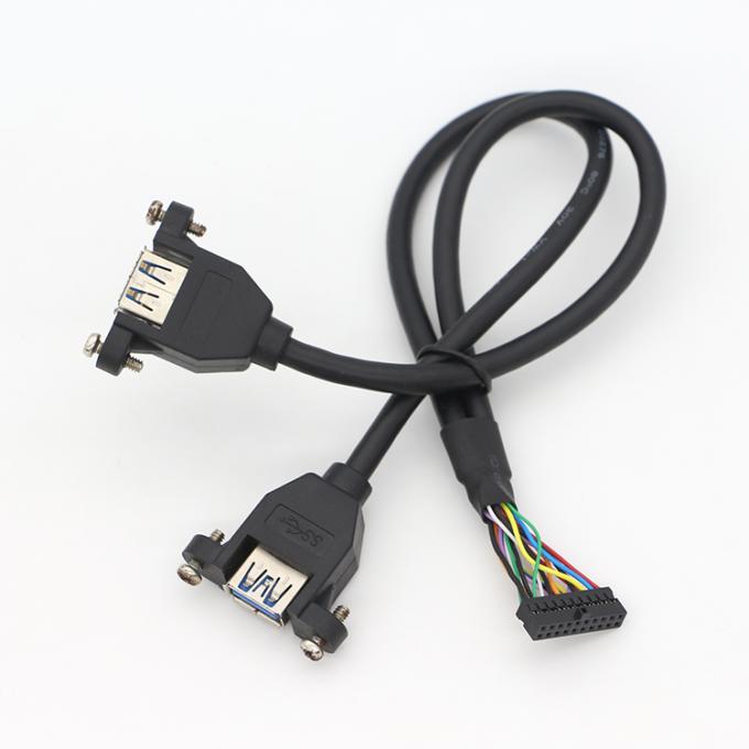 Schraubverschluss-Stud Dual USB 3.0 Typ A weibliches Kabel 1