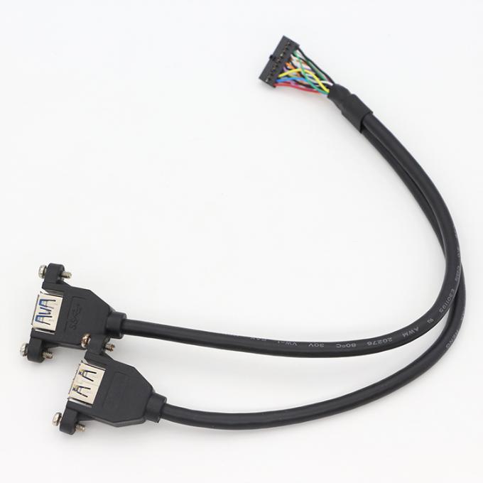Schraubverschluss-Stud Dual USB 3.0 Typ A weibliches Kabel 5