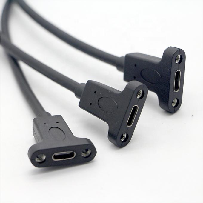 Anpassungsschraubverriegelung USB 3.0 A Männlich auf USB Typ C 3.1 Weiblich Panel Mount Verlängerungskabel 3