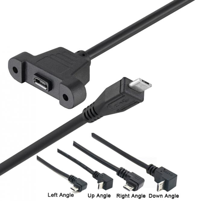 CUSTOM 0.3M 1M 90 Grad nach oben nach unten Links-Rechtswinkel-Schraube Mikropanel Mount USB-Verlängerungskabel 2