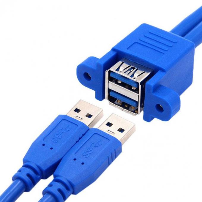 Dual Type A Männlich-Fraulich-Panel-Mount USB 3.0-Verlängerungskabel 1