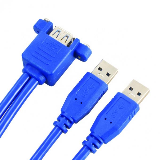 Dual Type A Männlich-Fraulich-Panel-Mount USB 3.0-Verlängerungskabel 4