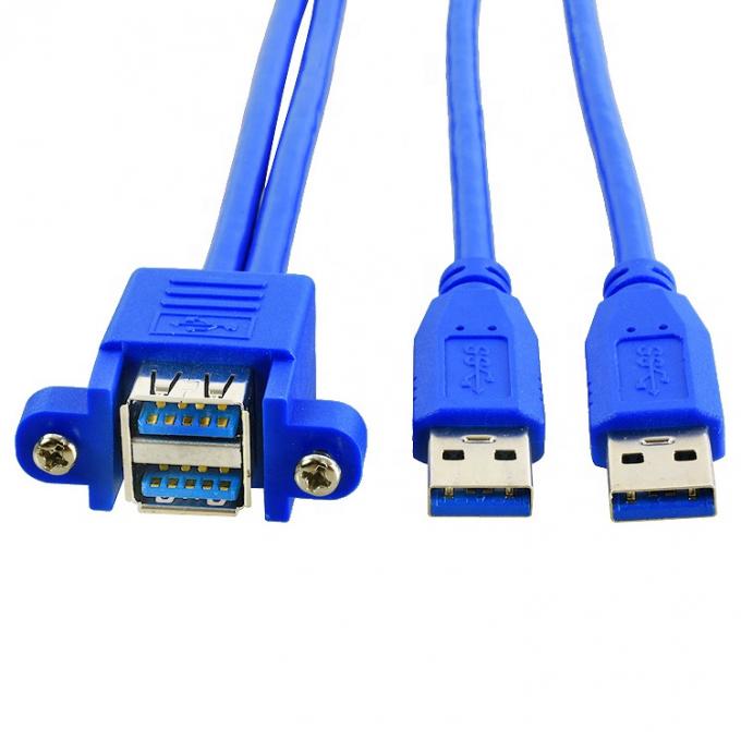 Dual Type A Männlich-Fraulich-Panel-Mount USB 3.0-Verlängerungskabel 3
