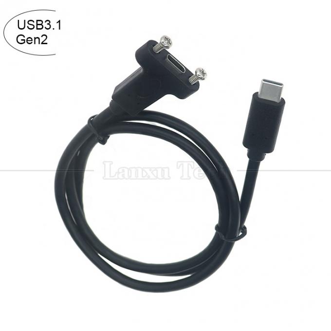 Anpassung USB3.1 Gen2 Schraubverschluss-Stud USB Typ C 3.1 Panel Mount Erweiterungskabel 2