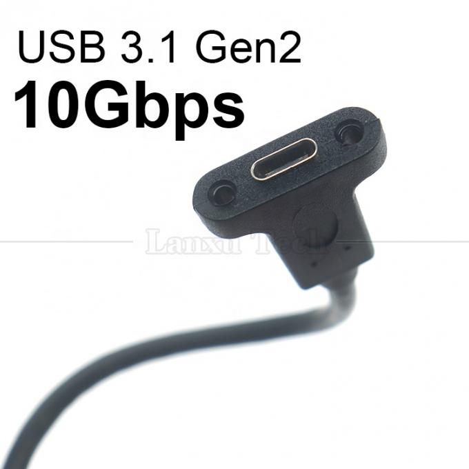 Anpassung USB3.1 Gen2 Schraubverschluss-Stud USB Typ C 3.1 Panel Mount Erweiterungskabel 3