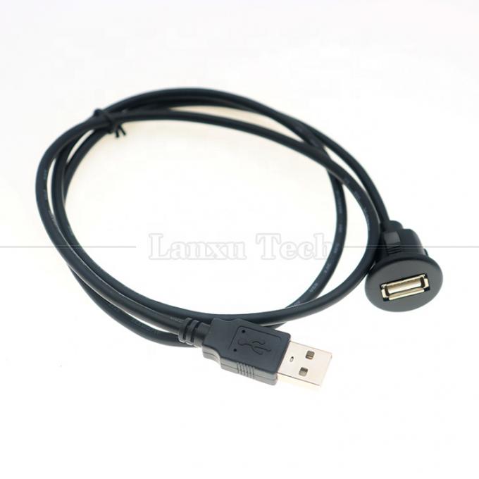 Auto-Audio-Stereodashboard Männlich-Frauen-Flush-Panel Mount USB 2.0 Typ A Erweiterungskabel 2