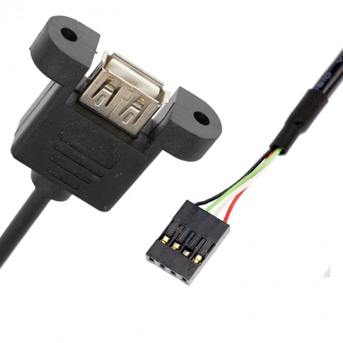 Anpassungs-Schraubverriegelung 1M 2M weibliche USB-A-Panel-Mount auf Dupont-Anschlusskabel 1