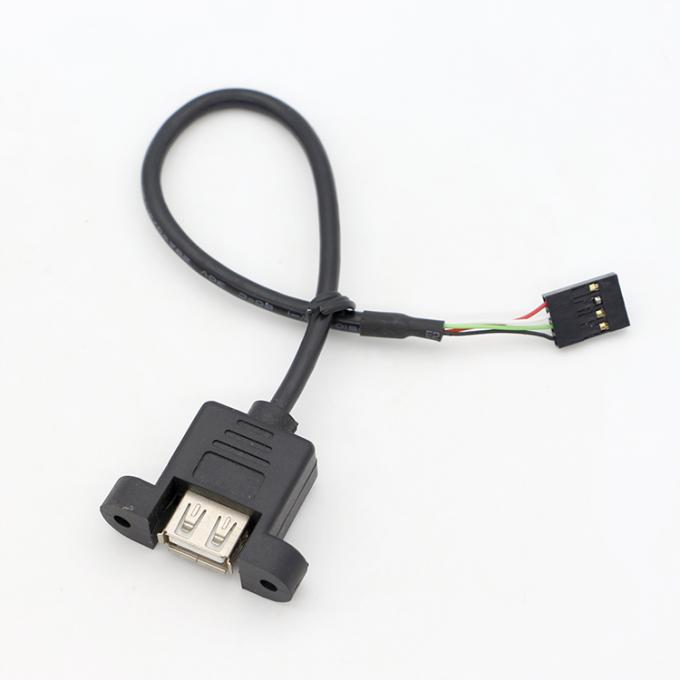 Anpassungs-Schraubverriegelung 1M 2M weibliche USB-A-Panel-Mount auf Dupont-Anschlusskabel 4