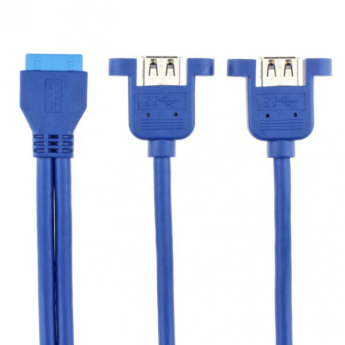 Dual Panel Mount USB 3.0 A weiblich bis IDC 20 PIN weiblich PC Computergehäuse Motherboard Kabel 2