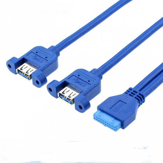 Dual Panel Mount USB 3.0 A weiblich bis IDC 20 PIN weiblich PC Computergehäuse Motherboard Kabel 4