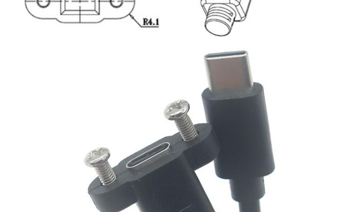 30 cm 50 cm Schraubplattenmontage Männlich zu weiblich USB-Verlängerungskabel Typ C 3.1 3