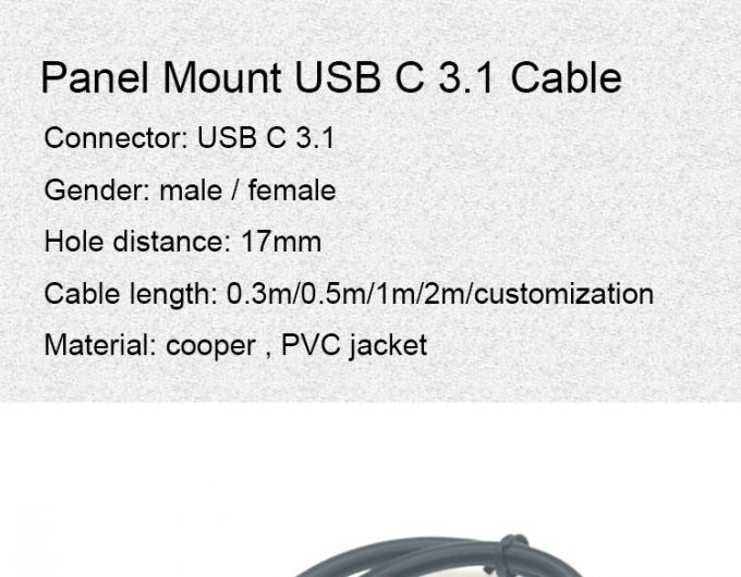 30 cm 50 cm Schraubplattenmontage Männlich zu weiblich USB-Verlängerungskabel Typ C 3.1 1