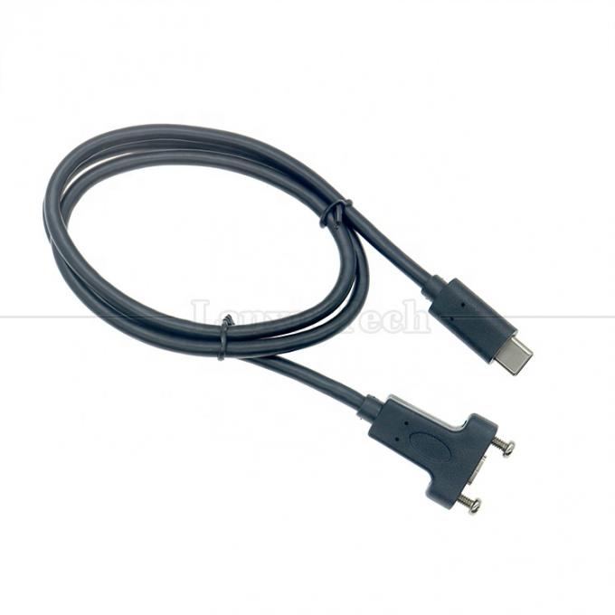 10Gbps 0,3m 1m Männlich auf weiblich Typ C 3.1 Panel Mount Schraubverriegelungsloch USB-Verlängerungskabel 1