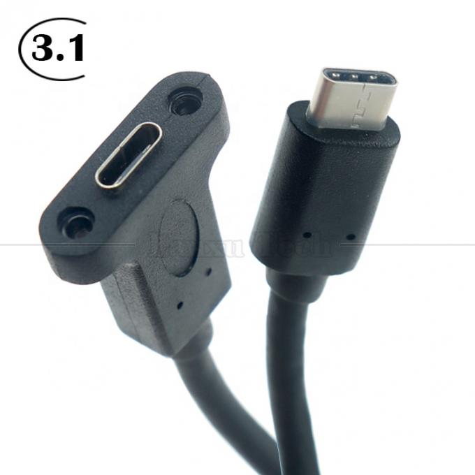 10Gbps 0,3m 1m Männlich auf weiblich Typ C 3.1 Panel Mount Schraubverriegelungsloch USB-Verlängerungskabel 8