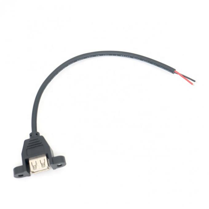 Benutzerdefiniertes Panel Mount USB Typ A Weiblich zum Öffnen nackter Endkabel 4