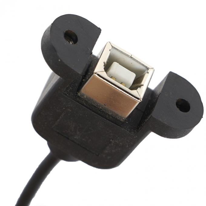Benutzerdefinierte Schraubverriegelung 90 Grad Winkel Micro B Männlich USB 2.0 Typ B Weiblich Panel Mount Verlängerungskabel 2