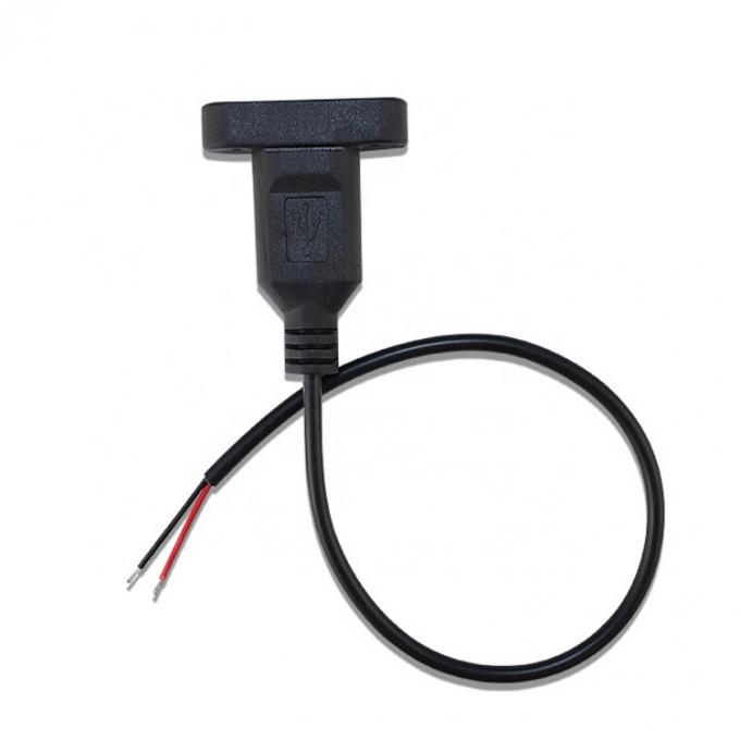 Benutzerdefiniertes Panel Mount USB Ein weibliches bis bares Kabel mit ausgegrabenem offenem Ende 1