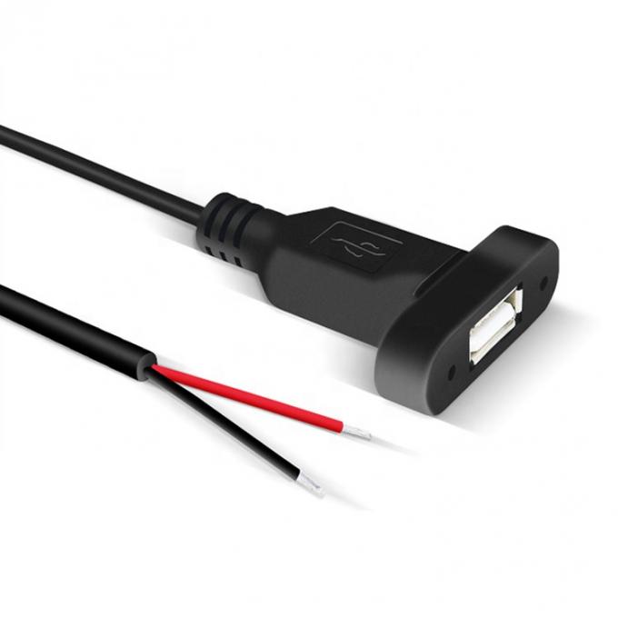 Benutzerdefiniertes Panel Mount USB Ein weibliches bis bares Kabel mit ausgegrabenem offenem Ende 4
