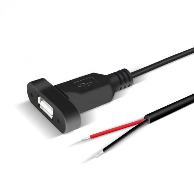 Benutzerdefiniertes Panel Mount USB Ein weibliches bis bares Kabel mit ausgegrabenem offenem Ende 5