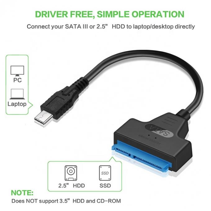 Hochgeschwindigkeit 5Gbps SDD HDD Festplatte 2,5 Zoll USB Typ C 3.1 zu Sata Adapter Kabel 3
