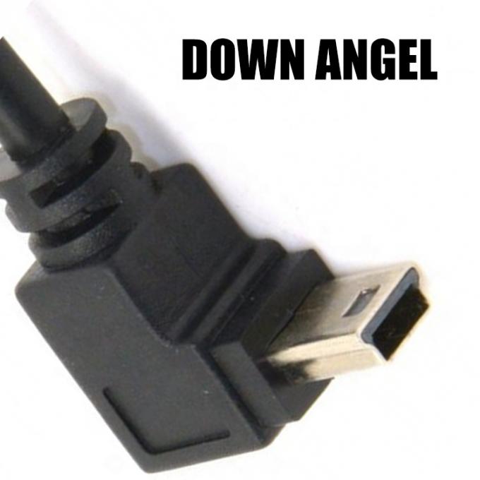 90 Grad nach oben nach unten Links-Rechtswinkel Mini-USB zu entferntem nackten Draht Open End Pigtail Kabel 2