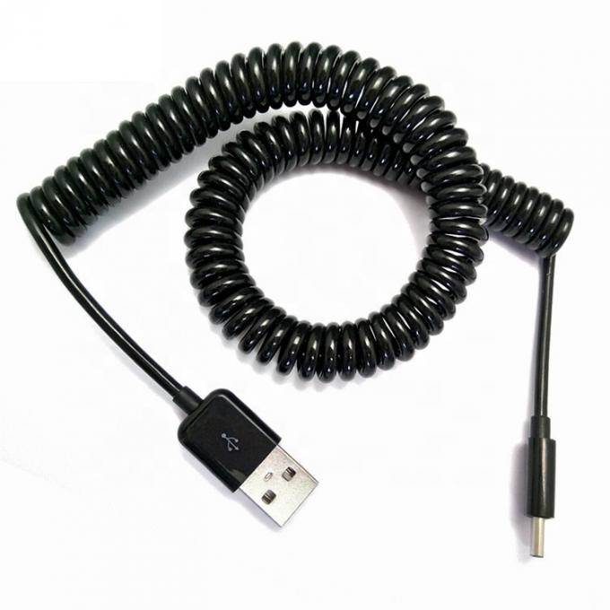 OEM 1M 2M Datenladung Spirale Spirale USB zu MINI USB Kabel 1
