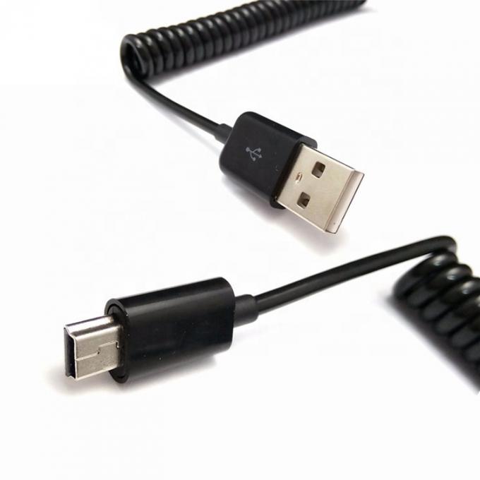 OEM 1M 2M Datenladung Spirale Spirale USB zu MINI USB Kabel 2