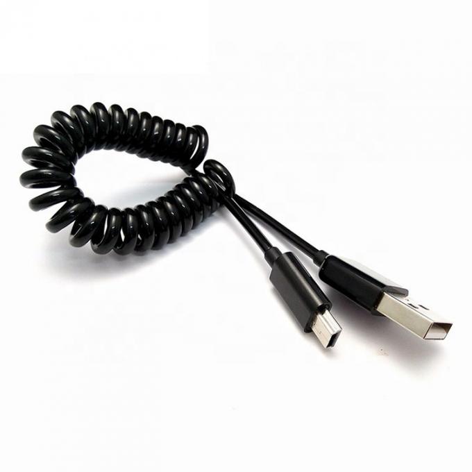 OEM 1M 2M Datenladung Spirale Spirale USB zu MINI USB Kabel 4