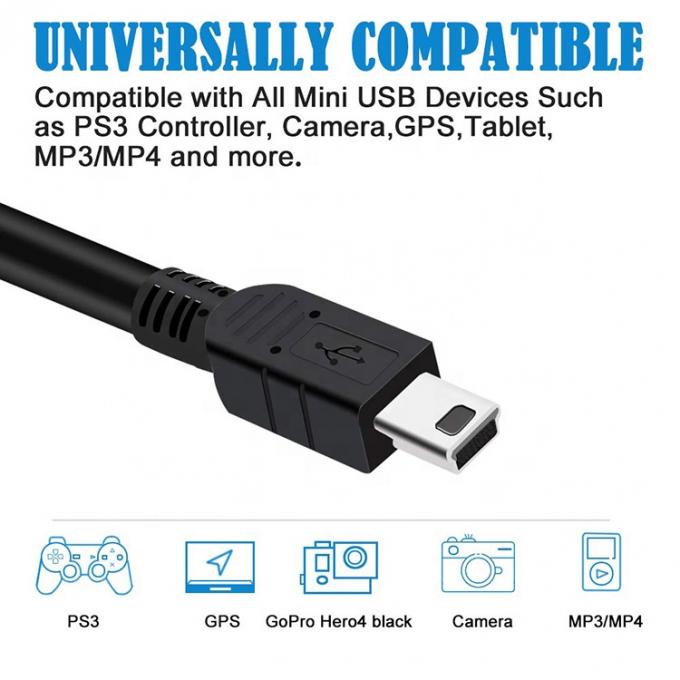 1m 1,5m 2m 3m 5m 10m Datenladegerät USB A Männlich bis Mini B 5P USB-Kabel für die Kamera des PS3-Controllers 2