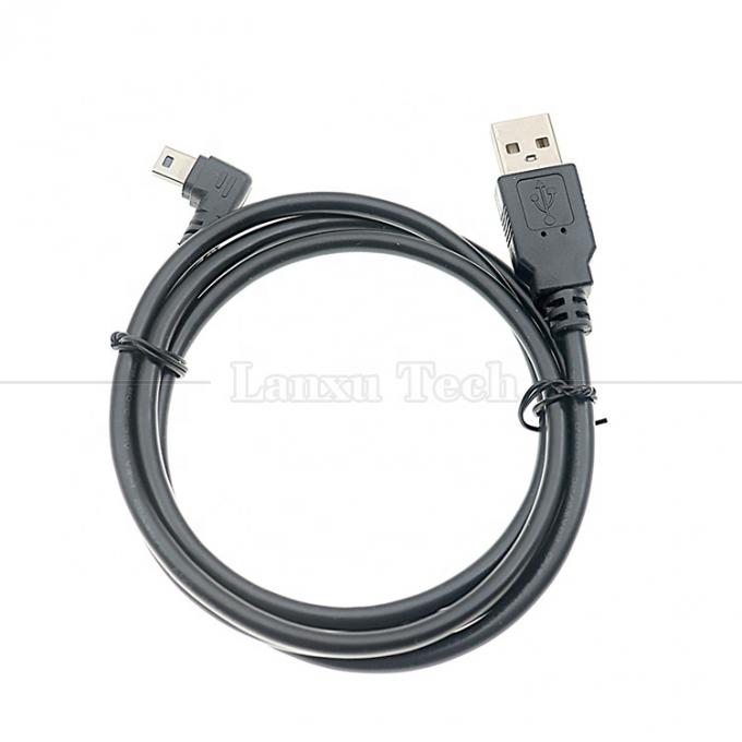 1m 2m 3m 5m 90 Grad L-Form Rechts-Linkswinkel USB 2.0 A Männlich bis Mini B 5-Pin-USB-Datenladekabel für MP3-Kamera 4