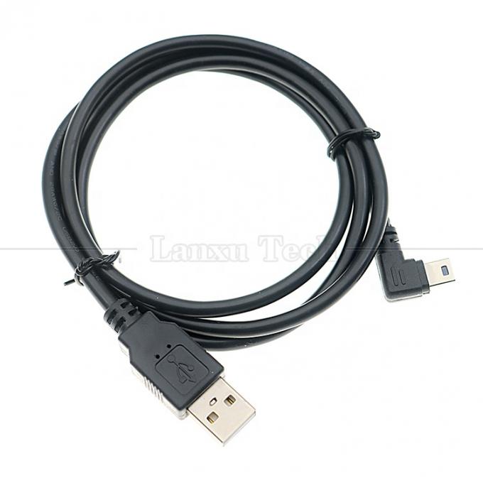 1m 2m 3m 5m 90 Grad L-Form Rechts-Linkswinkel USB 2.0 A Männlich bis Mini B 5-Pin-USB-Datenladekabel für MP3-Kamera 8