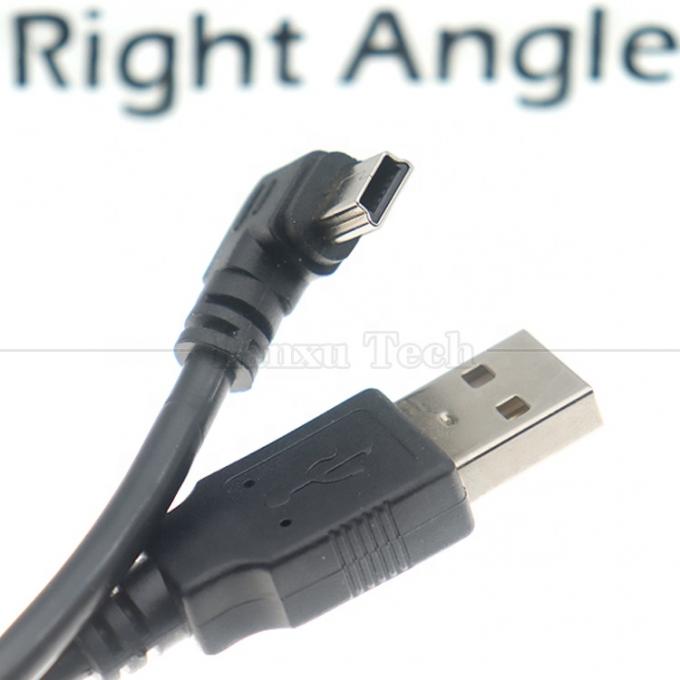 1m 2m 3m 5m 90 Grad L-Form Rechts-Linkswinkel USB 2.0 A Männlich bis Mini B 5-Pin-USB-Datenladekabel für MP3-Kamera 6