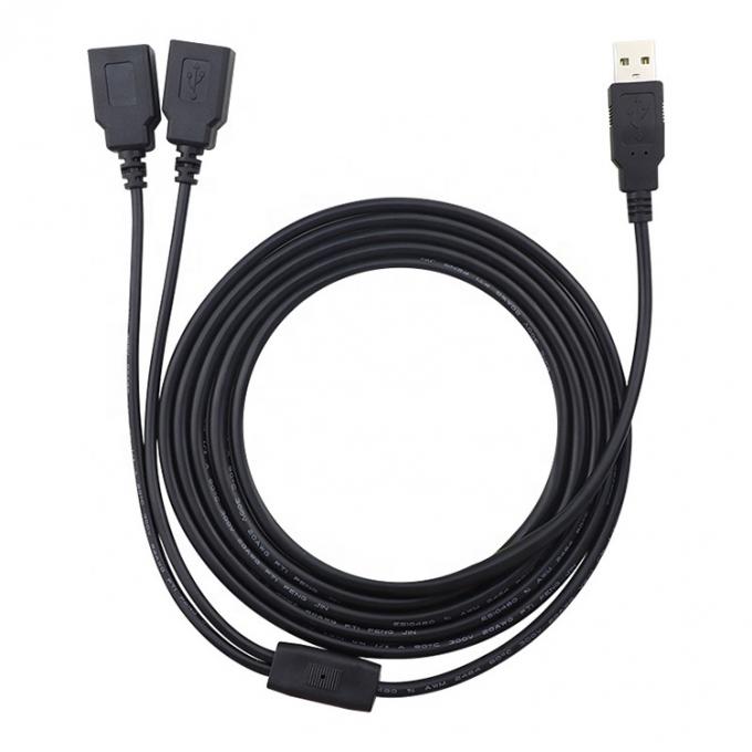 Custom OEM 2m 1 Männlich zu 2 Weiblich Y USB Splitter Kabel zum Laden 2