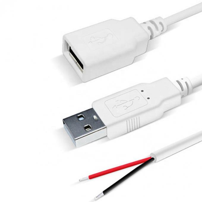 Custom 1m 2m 3m Weiß USB A Männlich bis offenes Ende Zinndraht Breakout-Verlängerungskabel 3