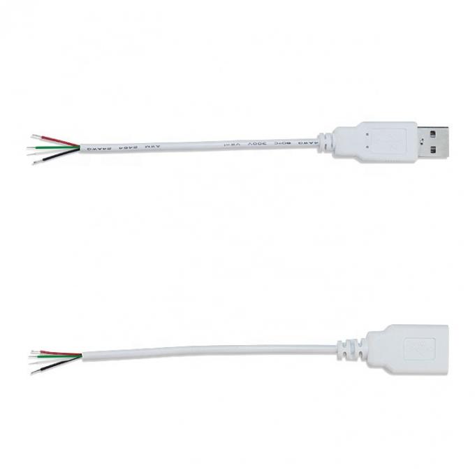 Custom 1m 2m 3m Weiß USB A Männlich bis offenes Ende Zinndraht Breakout-Verlängerungskabel 2