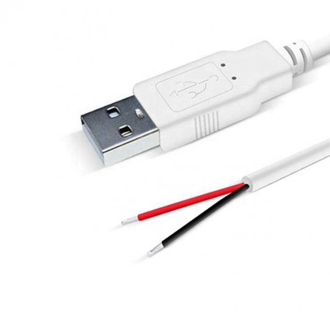 Custom 1m 2m 3m Weiß USB A Männlich bis offenes Ende Zinndraht Breakout-Verlängerungskabel 5