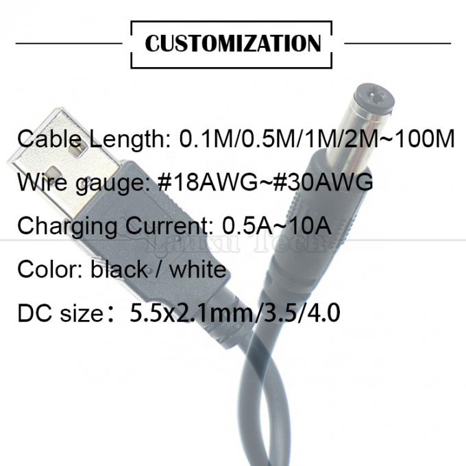 1m 3m 5m 10m 1A 2A 5A USB A Männlich auf DC 5.5x2.1mm 3.5 1.35 4.0 1.7 Fass Jack Stromladekabel für LED CCTV-Kamera 6