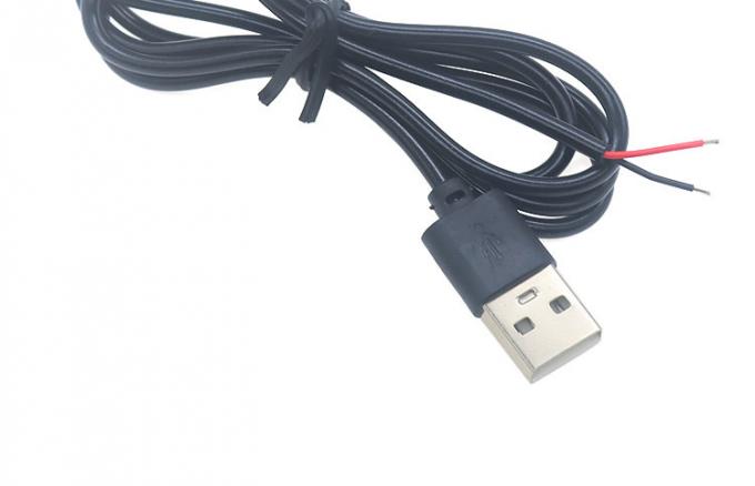 Hochwertiges 5V USB 2.0 Ein Männchen zum Öffnen entblößtes 2pin Kabel Ende Pigtail Kabel für LED-Lichtstreifenlampe 8