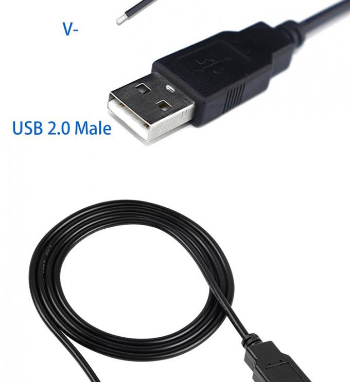 5V USB zum Öffnen entfernt geballte nackte Drähte Ende Pigtail Stromlade-Kabel für LED-Bandlampe 5