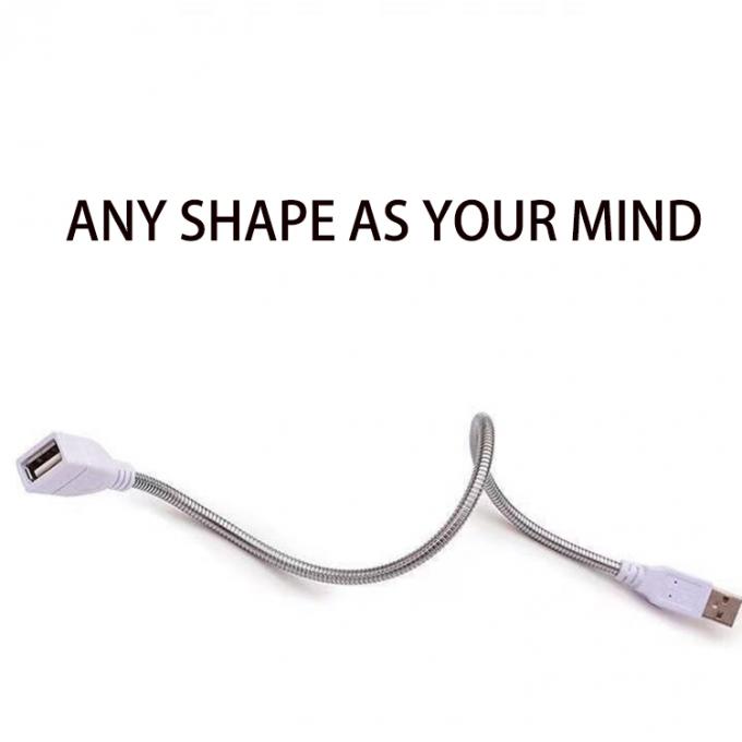 Flexible Metall-Edelstahlschlauch, männlich-weiblich, USB-Ladegerät für LED-Lampen 5