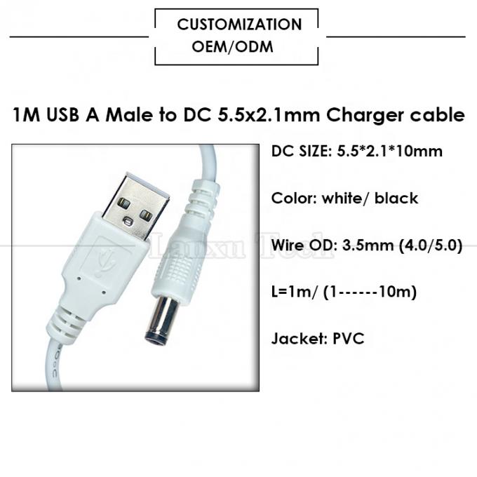 USB A Männlich bis 2,1x5,5mm DC Fass Jack Steckverbinder Ladekabel für Routerlautsprecher 2