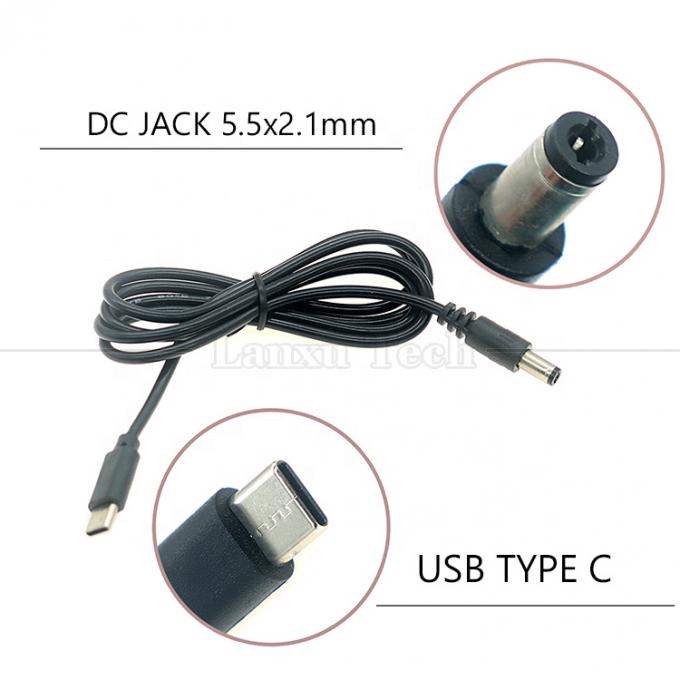 PD-Ladung 3A 9V 12V 15V 20V USB Typ C zu DC 5.5x2.1mm Jack Adapter Converter Kabel für Wifi Router Modem Projektor Kamera 1